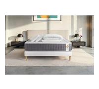 Pack Matelas Vingt-Six - Ressorts ensachés et mémoire de forme - Ep : 26cm - Sommier kit Blanc avec couette et 2 oreillers G