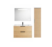 Pack meuble simple vasque BURGBAD Olena + miroir + colonne