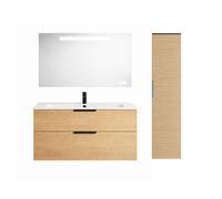 Pack meuble simple vasque BURGBAD Olena + miroir + colonne