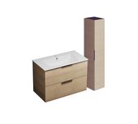 Pack meuble simple vasque Olena + miroir + colonne