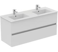 Pack Meuble Ulysse+ 120 2t Blanc Brillant Meuble Sous-vasque 120cm, 2 Tiroirs, Blanc Brillant - Porcher