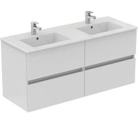 Pack Meuble Ulysse+ 120cm Meuble Sous-vasque Complet, 120cm, 4 Tiroirs, Blanc Brillant - Porcher
