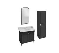 Pack meuble vasque Cléo 1889 3 trous + colonne droite + miroir + mélangeur poignée chromé