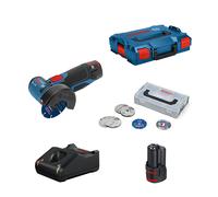 Pack Meuleuse Ø76 mm GWS 12V-76 + 1 batterie 12V 2 Ah + chargeur GAL 12V-40 + Coffret 9 disques BOSCH