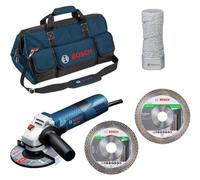 PACK Meuleuse GWS 7-125 + 2 disques diamant + 1 sac de transport + fraise - BOSCH - 06159975H2