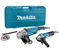 Pack Meuleuses d'angles 125 mm 840W et 230 mm 2200W en coffret standard MAKITA DK0053G