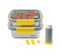 Pack mise sous vide 2 boites en inox metalshock + pompe manuelle + valves - pika