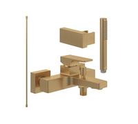 Pack mitigeur baignoire mécanique VILLEROY ET BOCH Architectura Square Or brossé avec ensemble