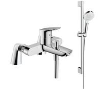 Pack mitigeur bain douche HANSGROHE Logis + ensemble de douche HANSGROHE Crometta chromé avec colonnettes