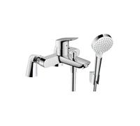 Pack mitigeur bain douche Logis + douchette à main HANSGROHE Crometta avec colonnettes