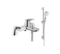 Pack mitigeur bain douche Logis + ensemble de douche HANSGROHE Crometta chromé avec colonnettes