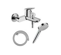 Pack mitigeur bain douche mécanique Logis + Flexible Designflex + Pommeau Vernis Blend 100 EcoSmart 2jets chromé