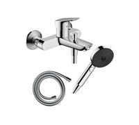 Pack mitigeur bain douche mécanique Logis + Flexible Isiflex + Pommeau Pulsify Select EcoSmart 105 3jets chromé