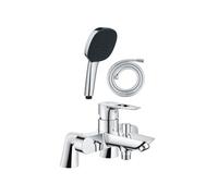 Pack mitigeur bain douche mécanique Start Loop + douchette carré 2 jets + flexible