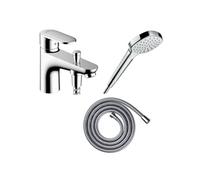 Pack mitigeur bain douche mécanique Vernis Blend C2 + Pommeau de douche Croma 110 + Flexible Metaflex chromé