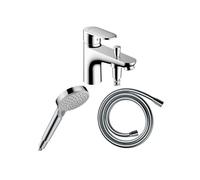 Pack mitigeur bain douche monotrou Vernis Blend + Flexible Isiflex + Pommeau HANSGROHE Vernis Blend 100 Vario chromé