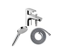 Pack mitigeur bain douche monotrou Vernis Blend + Flexible Metaflex + Pommeau HANSGROHE Vernis Blend 100 Vario chromé