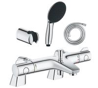 Pack mitigeur bain douche thermostatique GROHE Grohtherm 800 + douchette ronde 2 jets + flexible + support