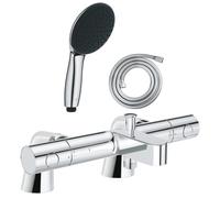Pack mitigeur bain douche thermostatique GROHE Precision Get + douchette ronde 2 jets + flexible