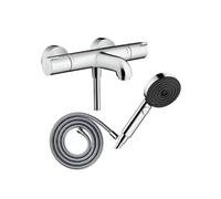 Pack mitigeur bain thermostatique Ecostat 1001 lexible Metaflex + Pommeau Pulsify Select EcoSmart 105 3jets chromé