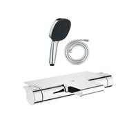 Pack mitigeur bain thermostatique Grohtherm 2000 + Douchette 2 jets Vitalio Comfort 110 + Flexible
