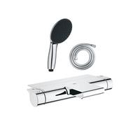 Pack mitigeur bain thermostatique Grohtherm 2000 + Douchette 2 jets Vitalio Start 110 + Flexible