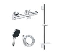 Pack mitigeur BD thermostatique GROHE Precision Get + Douchette Vitalio Comfort + Barre Quickflix Vitalio Smartactive + Flexible