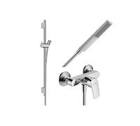 Pack mitigeur douche mécanique Logis + Barre Unica S Puro + flexible + Pommeau Pulsify E chromé