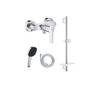 Pack mitigeur douche mécanique Start + Douchette Vitalio Comfort 110 + Barre Quickflix Vitalio Smartactive + Flexible