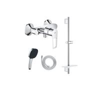 Pack mitigeur douche mécanique StartLoop + Douchette Vitalio Comfort 110 + Barre Quickflix Vitalio Smartactive + Flexible