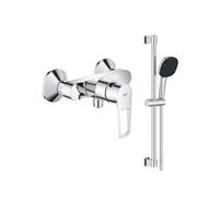 Pack mitigeur douche mécanique StartLoop + Ensemble de douche 2 jets avec barre Chromé