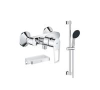 Pack mitigeur douche mécanique GROHE StartLoop + Ensemble de douche Start 2 jets avec barre + Panier douche