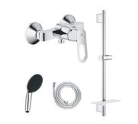 Pack mitigeur douche monocommande GROHE BauLoop + Douchette Vitalio Start 110 + Barre Quickflix Vitalio Smartactive + Flexible
