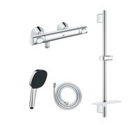 Pack mitigeur douche thermostatique GROHE Quickfix Precision Flow + Douchette Vitalio Comfort 110 + Barre Quickfix + Flexible