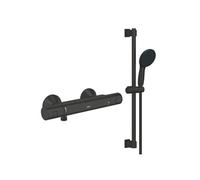 Pack mitigeur douche thermostatique Precision Start noir mat + ensemble GROHE Vitalio Start avec barre
