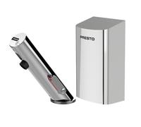 Pack mitigeur infrarouge avec robinet d'arrêt + Sèche-main PRESTO Linea Chromé