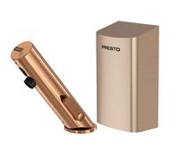 Pack mitigeur infrarouge avec robinet d'arrêt + Sèche-main PRESTO Linea Cuivre brossé