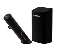 Pack mitigeur infrarouge avec robinet d'arrêt + Sèche-main PRESTO Linea Noir mat
