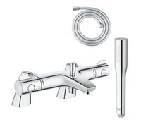 Pack mitigeur thermostatique BD GROHE Trend avec colonnettes + Douchette 1 jet Vitalio Get Stick + Flexible 1750 mm
