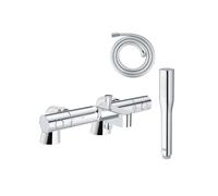 Pack mitigeur thermostatique Grohtherm 800 avec colonnettes + Douchette 1 jet Vitalio Get Stick + Flexible 1750 mm
