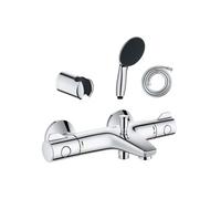 Pack mitigeur thermostatique Grotherm 800 + Douchette 2 jets GROHE Vitalio Start 110 + Flexible1750 mm et support