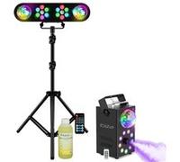 Pack MOOVING LIGHT - Pied Lumières Éclairages Projecteurs Astros PAR - Machine Fumée LED FOGGY-ASTRO Fête Bar Dj Anniversaire Club Noir
