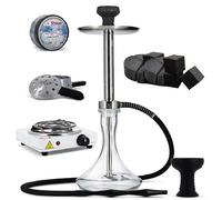 Pack Narguilé Chicha Verre Khéops Altair + Charbons + Plaque + Foyer Silicone + Chauffe Charbon