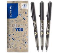 Pack Of 3 V-Ball 07 - Liquid Ink Rollerball Pens - Medium Tapered Tip For Smooth And Accurate Writing - Quick Drying - Black - Medium Tip