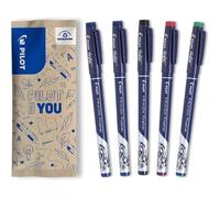 Pack Of 5 Frixion Fineliner - Erasable Writing Felt With Thermosensitive Ink - 2 Blue, 1 Black, 1 Red, 1 Green - Medium Tip