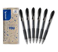 Pack Of 6 G2 - Retractable And Refillable Gel Ink Rollerball Pens - Excellent Writing Comfort - Black - Medium Point