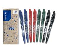 Pack Of 8 Frixion Ball 07 - Erasable Thermosensitive Ink Pen - Refillable Rollerball Pen - 2 Blue, 2 Red, 2 Green, 2 Black - Medium Tip