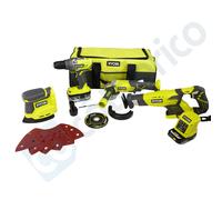 RYOBI - Pack ONE+ 18V 4 outils : Perceuse-visseuse R18DD3-0 Couple max : 50 Nm, Vitesse à vide : - V1 : 500 tr/min - V2 : 1800 tr/min