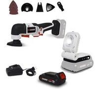 Pack Outil multifonctions à batterie 20V X-Performer - Ponce, Coupe + Lampe de Travail LED + Batterie 2 Ah + chargeur G