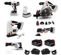 Pack Outillage X-Performer BATTERIES 4Ah - Perceuse Visseuse Scie Sauteuse - Circulaire - Sabre - Multifonctions - Lampe G
